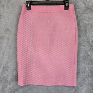 J.Crew Skirt Womens 0 Pink Textured Knit Stretch Pencil Lined Back Zip K5588
